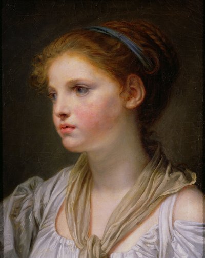 Ragazza con un Nastro Blu da Jean Baptiste Greuze